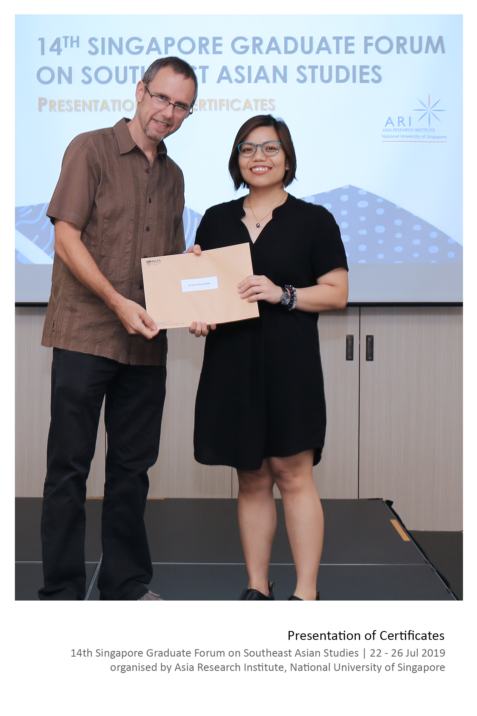 Presentation of Certificates 14th Singapore Graduate Forum on