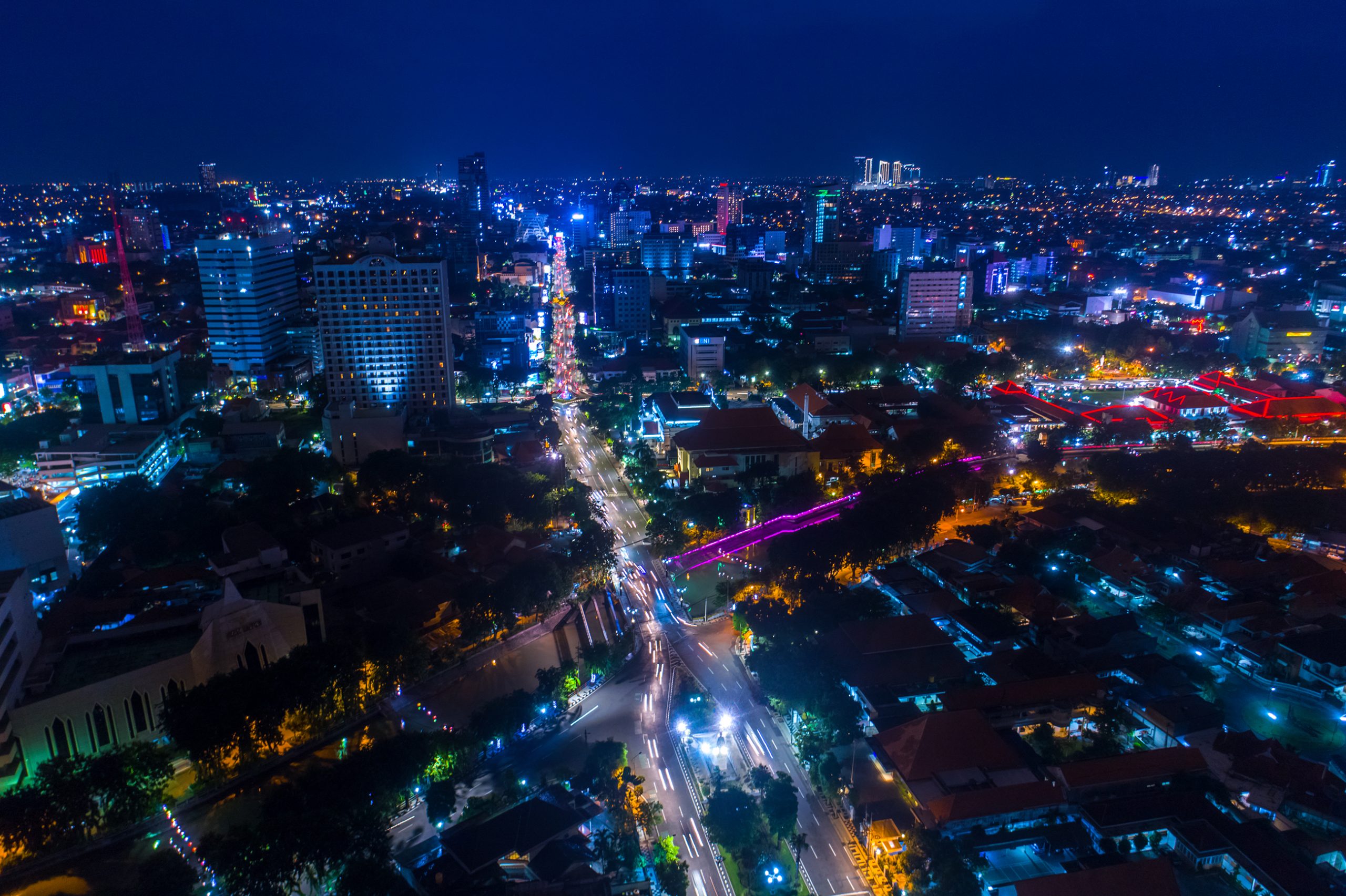 Aerial view of  Surabaya, East Java, Indonesia, Asia. Image: Shutterstock.