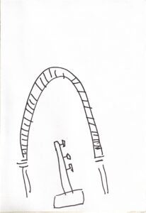 How Kamal envisions a functional jetty. Drawing by Kamal.