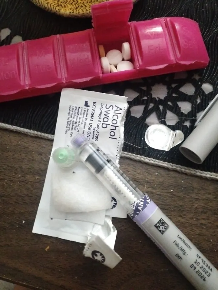 A diabetic respondent’s daily medication. The respondent also has medical debt with the primary care provider. Photograph shared with Mohammad Bin Khidzer, 2025