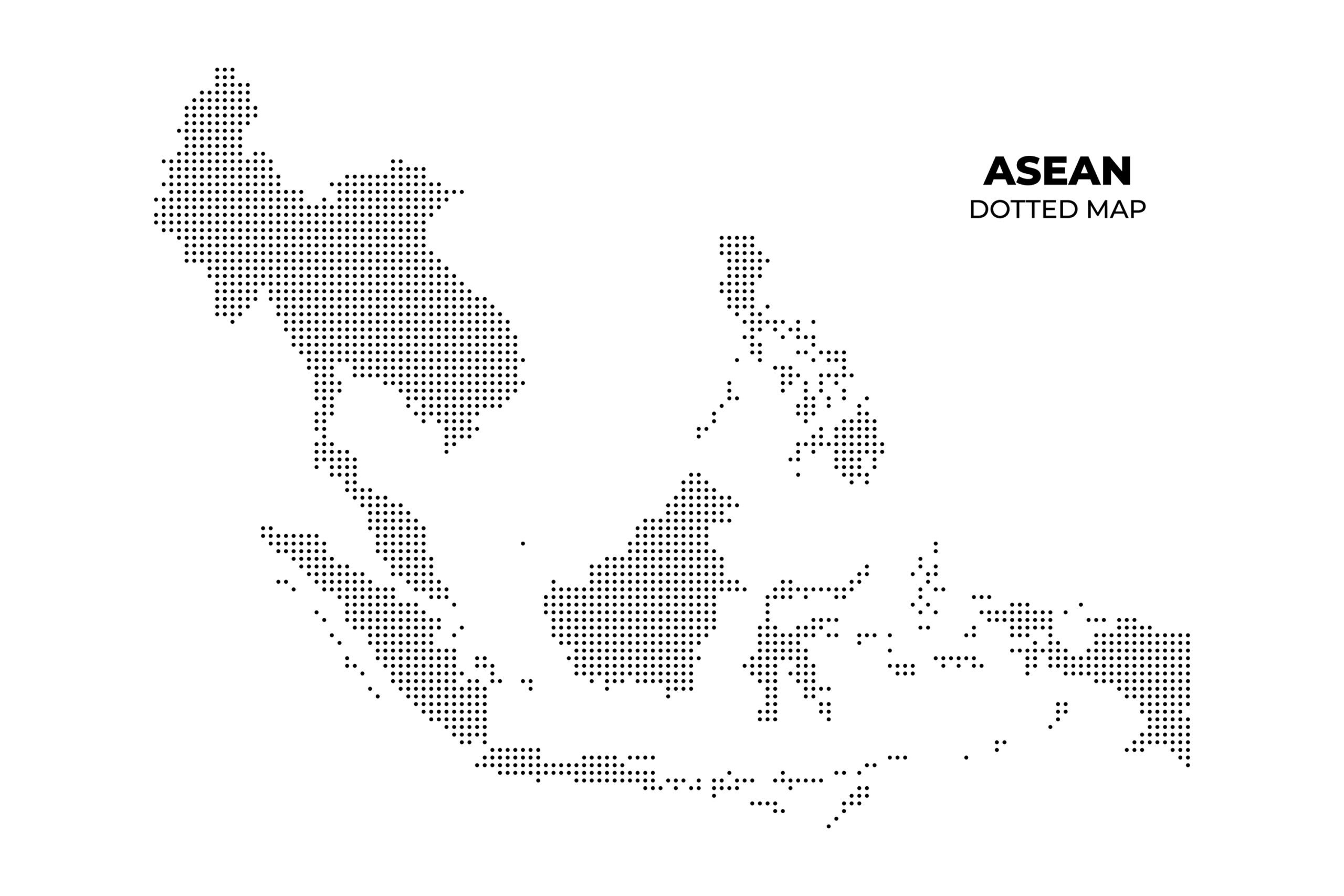 Map,Of,Asean,Member,Countries,With,Dotted,Style
