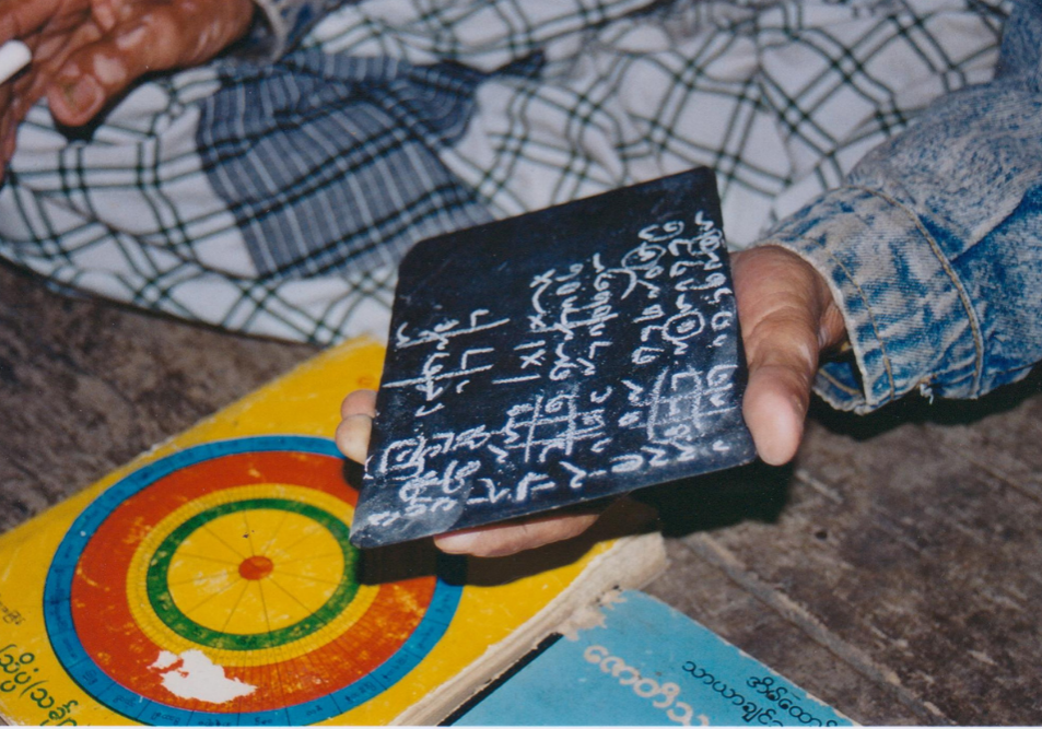 Astrologer calculating a customer's horoscope, Southern Rakhine State, Myanmar. Photo courtesy of the author.